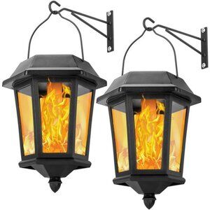 Solar Lanterns Outdoor Waterproof, Hanging Solar Lights with Glass Shade - 2